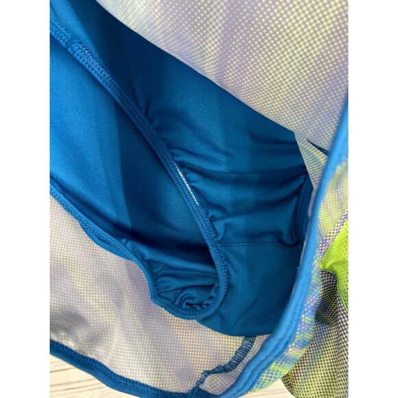 Nike Dri Fit Women's Athletic Shorts Blue Lined Drawstring Running Gym Size Larg - Picture 4 of 5